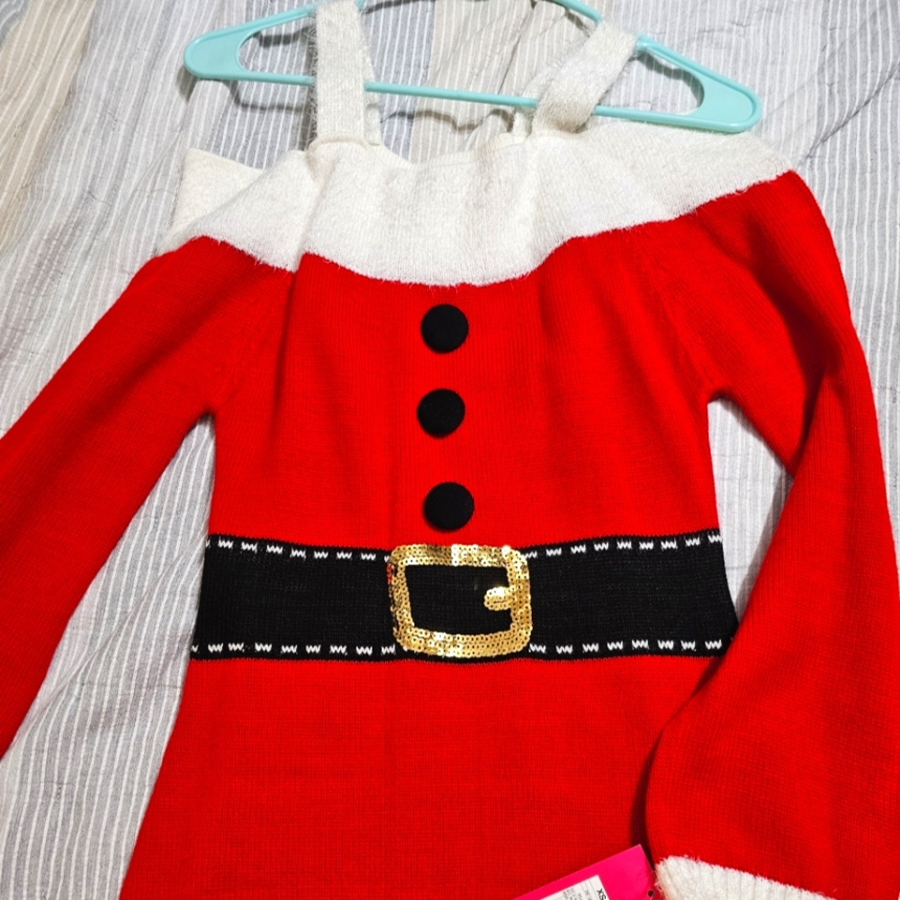 Christmas sweater dress sz XS Mrs Claus Santa